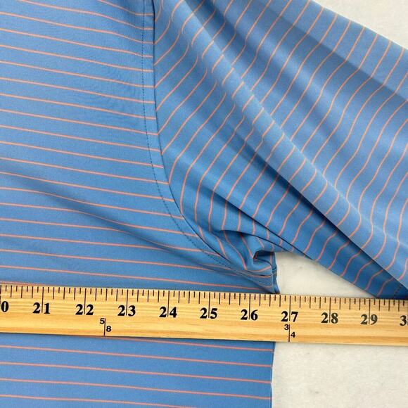 Peter Millar Summer Comfort Polo Golf Shirt Mens Size XL Blue Ombre Stripe - Picture 6 of 10